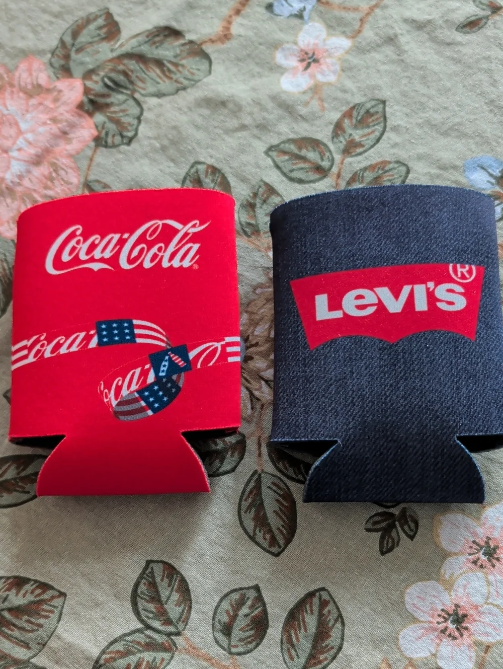 Levi's Dark Denim-Look Can Cooler with Red Logo